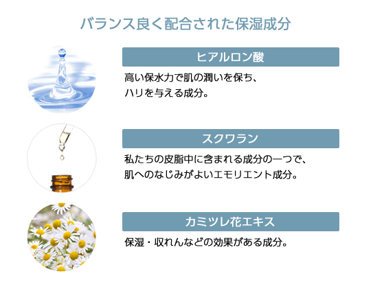 バランス良く配合された保湿成分